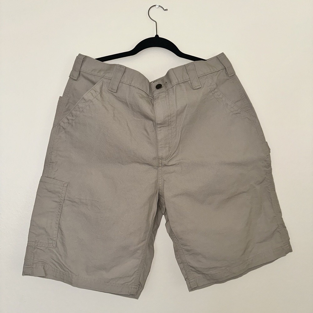 Carhartt Loose‎ Fit Canvas Utility Carpenter Work Shorts Men's 36 Khaki Tan New